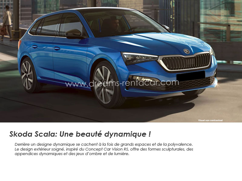 Promotion 01: Location SKODA SCALA DSG ACTIVE BVA Boite AUTOMATIQUE (COMPACTE) en Tunisie