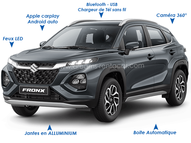 Location de voiture longue durée Tunisie LLD: Offre de SUZUKI FRONX 1.5 L GLX BVA récente ou 0 km